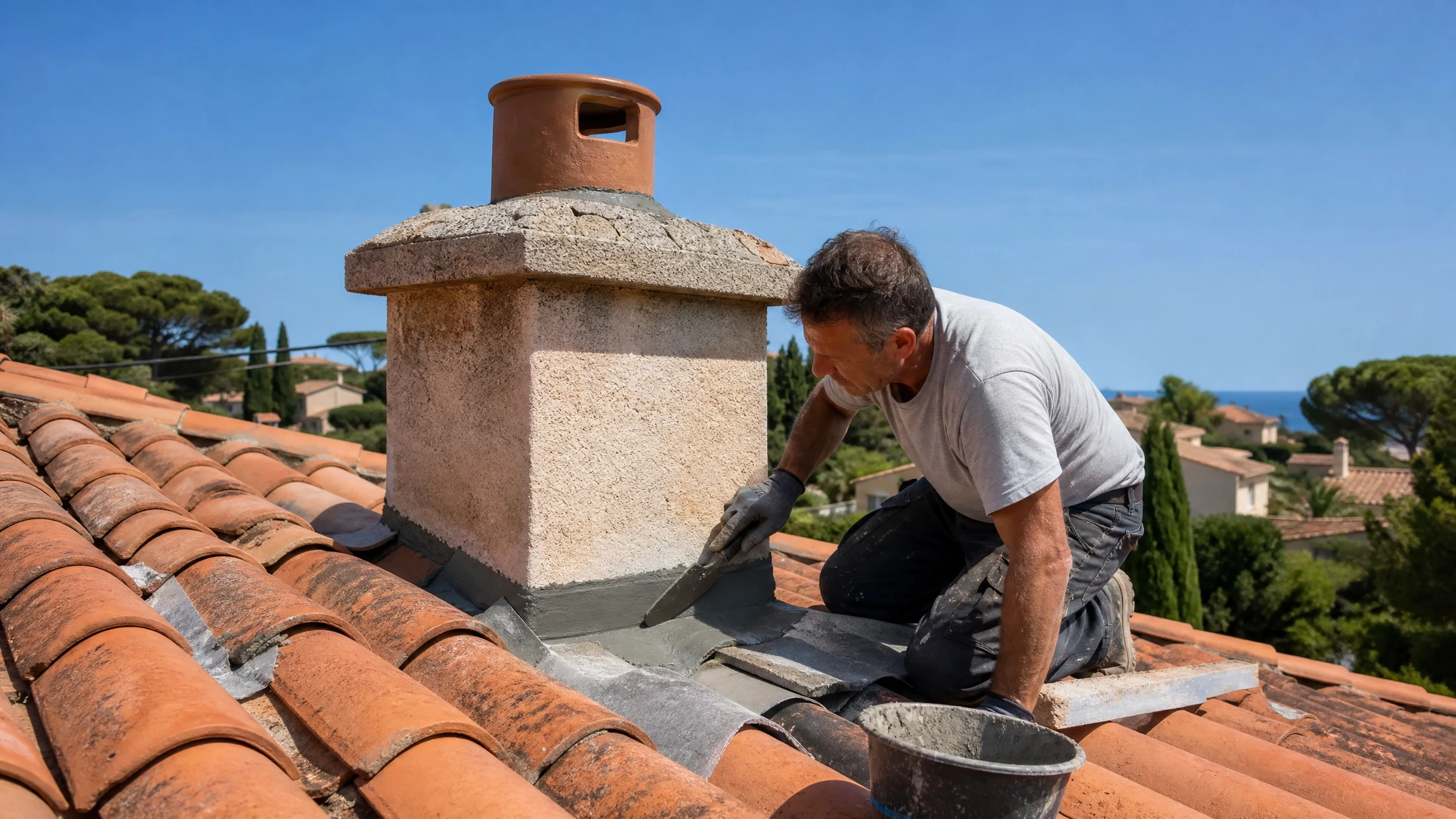 Intérieur résidentiel endommagé par infiltration d'eau, plafond effondré avec structure métallique apparente